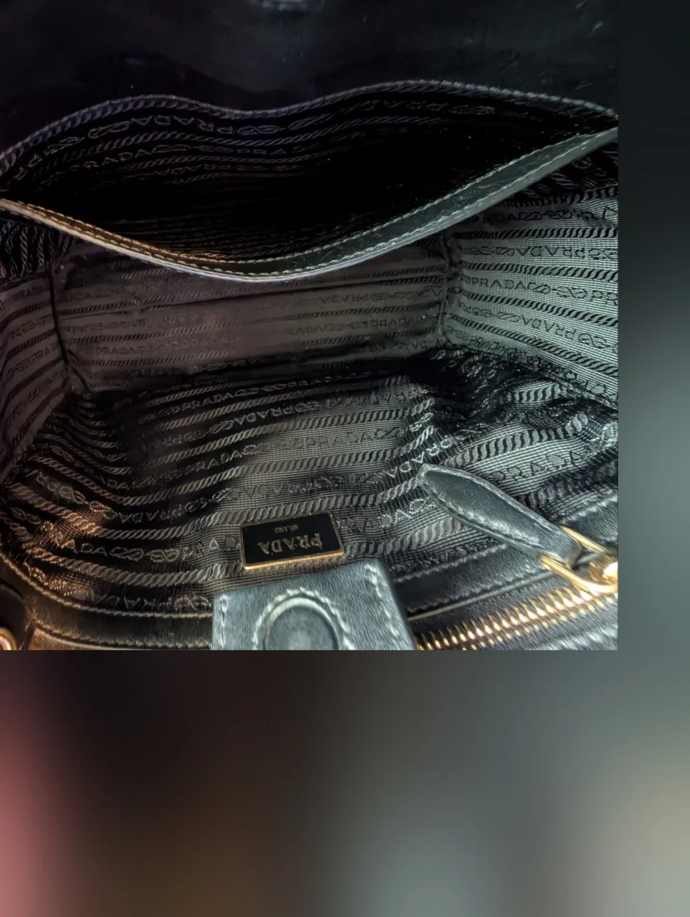 Prada Saffiano Leather Grey/Black Top Handle Tote Rehab Project Bag As Is! - Picture 9 of 16